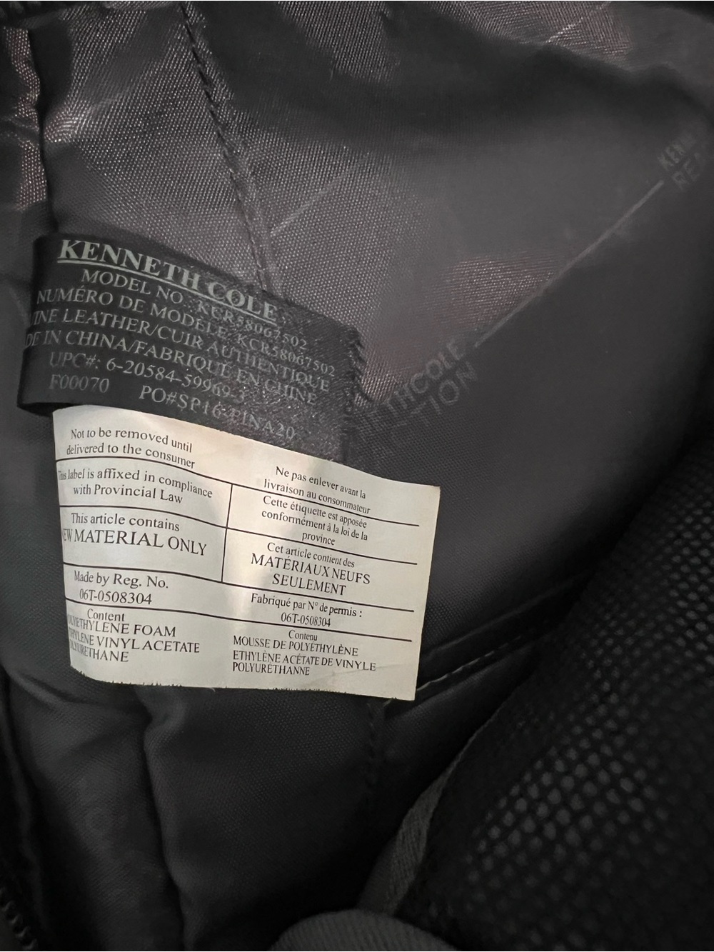 Kenneth Cole Reaction Black Leather Business Backpack - Picture 2 of 6